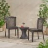 Christopher Knight Home Riggs Outdoor Wicker 3 Piece Stacking Chair Chat Set, Multibrown