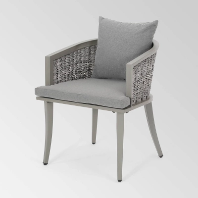 Pebble 3pc Wicker Boho Chat Set - Gray - Christopher Knight Home 3 Pebble 3pc Wicker Boho Chat Set - Gray - Christopher Knight Home - Image 3