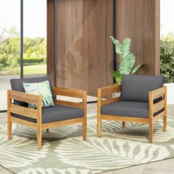 Christopher Knight Home Fritz Outdoor Rustic Upholstered Club Chair With Slat Paneling (Set Of 2) 17 Christopher Knight Home Fritz Outdoor Rustic Upholstered Club Chair With Slat Paneling (Set Of 2) -FurniVerse Store GUEST 236fe576 8125 4969 ad2c a09e445d9603