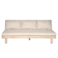 Christopher Knight Home Ysera Patio Rustic Acacia Wood 70.80" 3-Seater Armless Sofa With Water-Resistant Cushions