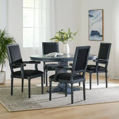 5pc Maria French Country Wood Expandable Dining Set Gray/Black - Christopher Knight Home 4 5pc Maria French Country Wood Expandable Dining Set Gray/Black - Christopher Knight Home - Image 4