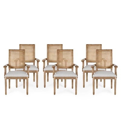Set Of 6 Maria French Country Wood And Cane Upholstered Dining Chairs - Christopher Knight Home 19 Set Of 6 Maria French Country Wood And Cane Upholstered Dining Chairs - Christopher Knight Home - Image 19