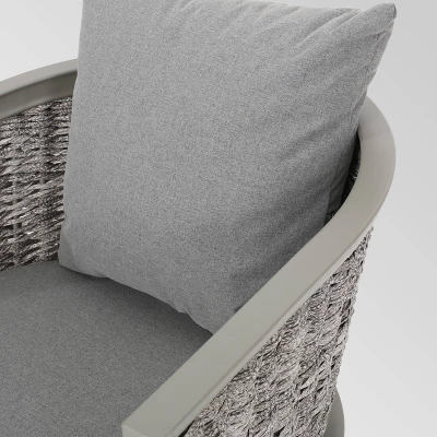 Pebble 3pc Wicker Boho Chat Set - Gray - Christopher Knight Home 6 Pebble 3pc Wicker Boho Chat Set - Gray - Christopher Knight Home - Image 6