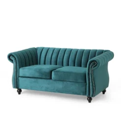 Glenmont Modern Glam Channel Stitch Velvet Loveseat With Nailhead Trim - Christopher Knight Home 13 Glenmont Modern Glam Channel Stitch Velvet Loveseat With Nailhead Trim - Christopher Knight Home -FurniVerse Store GUEST 26cd1e7c 202a 408e 8f8b 90f7746c5b58