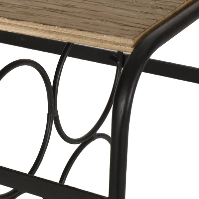 Rauser Modern Industrial 6 Bottle Tabletop Wine Rack Natural/Black - Christopher Knight Home 4 Rauser Modern Industrial 6 Bottle Tabletop Wine Rack Natural/Black - Christopher Knight Home - Image 4