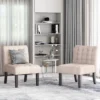 Set Of 2 Lewis Contemporary Fabric Tufted Slipper Chairs - Christopher Knight Home