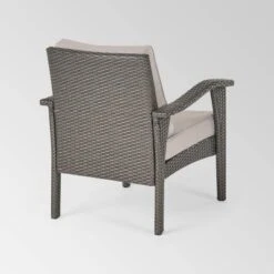 Kaula 5pc Faux Rattan Club Chair & Fire Pit Chat Set - Christopher Knight Home -FurniVerse Store GUEST 288389ef c740 49a4 87ee 92d44e390416