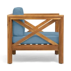 Christopher Knight Home Brava Outdoor Acacia Wood Club Chair With Water Resistant Cushion -FurniVerse Store GUEST 2925fb2e 2058 461b a659 b92fd99811ef