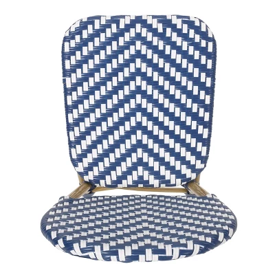 Picardy 3pc Outdoor Aluminum French Bistro Set - Navy/White/Bamboo - Christopher Knight Home 8 Picardy 3pc Outdoor Aluminum French Bistro Set - Navy/White/Bamboo - Christopher Knight Home - Image 8