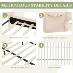 Christopher Knight Home Lindis Modern Upholstered Bed With 2 Built-in Shelves 13 Christopher Knight Home Lindis Modern Upholstered Bed With 2 Built-in Shelves -FurniVerse Store GUEST 29a6ebc2 b29b 4ec7 8e33 18295f2f9fbd