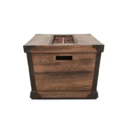 Christopher Knight Home Hampton Outdoor Acacia Wood And Wicker 6 Seater Chat Set With Fire Pit -FurniVerse Store GUEST 29d67d46 5ed8 42f9 8ac0 159428ce914f