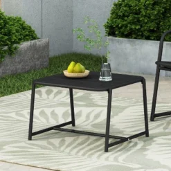 Christopher Knight Home Cowan Outdoor Side Table Iron Matte