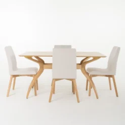5pc 60" Orrin Curved Leg Dining Set - Christopher Knight Home -FurniVerse Store GUEST 2b233c9f 0522 429e ab37 ca4d3729f2fb