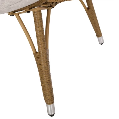 Serina Outdoor Wicker Teardrop Chair With Cushion - Beige/Light Brown - Christopher Knight Home 7 Serina Outdoor Wicker Teardrop Chair With Cushion - Beige/Light Brown - Christopher Knight Home - Image 7