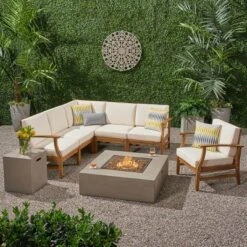 Christopher Knight Home Illona Outdoor Acacia Wood 6 Seater Sectional Sofa And Club Chair Set With Fire Pit 24 Christopher Knight Home Illona Outdoor Acacia Wood 6 Seater Sectional Sofa And Club Chair Set With Fire Pit -FurniVerse Store GUEST 2b6c429f 18a9 4633 9748 8af4594ed28f