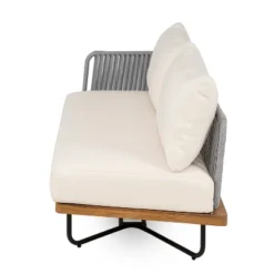 Christopher Knight Home Lucca Outdoor Acacia Wood Rope Woven Left Arm Sectional Sofa -FurniVerse Store GUEST 2c746c33 d0af 4528 8ed1 a92884f84f14