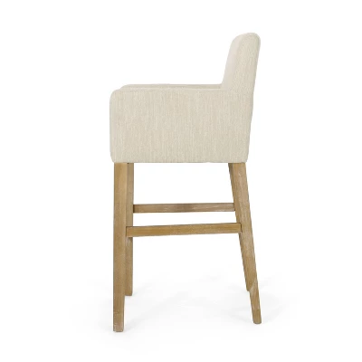 Set Of 2 30.5" Armga Contemporary Fabric Upholstered Wood Counter Height Barstools - Christopher Knight Home 2 Set Of 2 30.5" Armga Contemporary Fabric Upholstered Wood Counter Height Barstools - Christopher Knight Home - Image 2