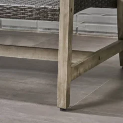 Hampton 5pc Wood & Wicker Sofa Chat Set - Light Gray/Black - Christopher Knight Home -FurniVerse Store GUEST 2e4a5d0f 4187 40f3 b56c 6ab348861c2c