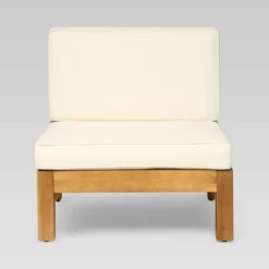 Brava 4pc Acacia Modular Sofa And Table Set - Teak/Beige - Christopher Knight Home -FurniVerse Store GUEST 2e836f23 f30f 4b40 b5d5 2cc54255976a