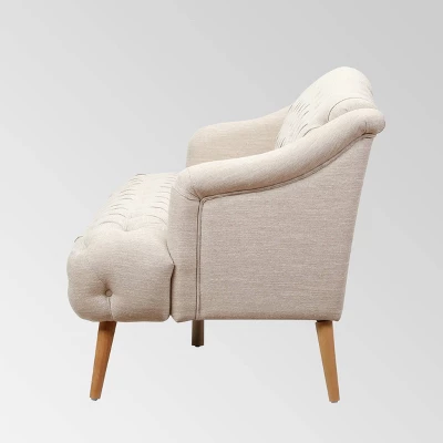 Adelia Contemporary Tufted Sofa Beige - Christopher Knight Home 4 Adelia Contemporary Tufted Sofa Beige - Christopher Knight Home - Image 4