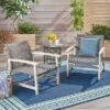 Hampton 2pk Wood & Wicker Mid-Century Club Chairs - Light Gray/Black - Christopher Knight Home