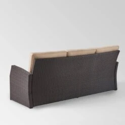 Sanger Wicker Sofa - Brown/Beige - Christopher Knight Home