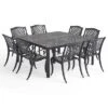 Aviary 9pc Aluminum Dining Set - Antique Matte Black - Christopher Knight Home