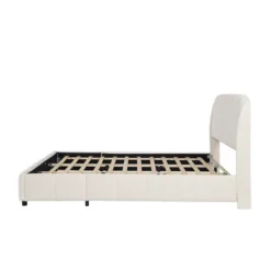 Christopher Knight Home Ella Boucle Upholstered Platform Bed With Headboard, Beige, King -FurniVerse Store GUEST 302afe92 9ed2 4508 96a5 da5602d73605