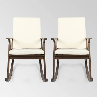 Gus 2pk Acacia Wood Rocking Chair - Christopher Knight Home 6 Gus 2pk Acacia Wood Rocking Chair - Christopher Knight Home - Image 6