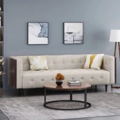 Mclarnan Contemporary Tufted 3 Seater Sofa - Christopher Knight Home