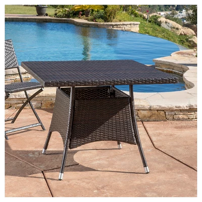 Corsica Square Wicker Dining Table - Multi Brown - Christopher Knight Home 1 Corsica Square Wicker Dining Table - Multi Brown - Christopher Knight Home
