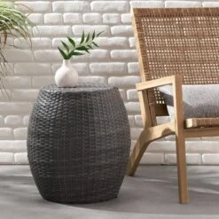 Canary Wicker Side Table - Gray - Christopher Knight Home 7 Canary Wicker Side Table - Gray - Christopher Knight Home -FurniVerse Store GUEST 3231f719 e6ca 4c60 a68b 99fdd5a7e021