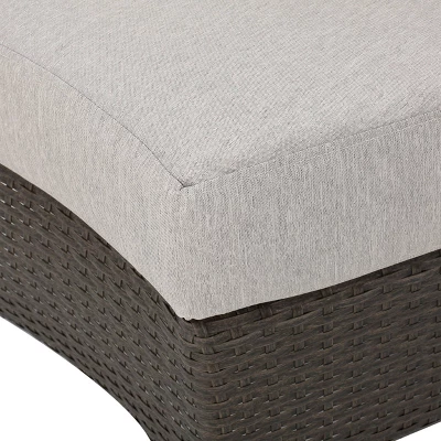 Christopher Knight Home 2pc Newton Wicker Outdoor Patio Curved Loveseat Sectional With Cushions Brown/Ceramic Gray 6 Christopher Knight Home 2pc Newton Wicker Outdoor Patio Curved Loveseat Sectional With Cushions Brown/Ceramic Gray - Image 6