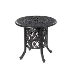 Christopher Knight Home Channing Outdoor 21" Round Aluminum Side Table With 304 Stainless Steel Ice Bucket