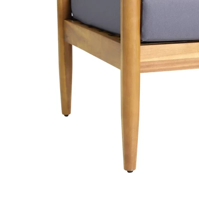 Magnolia Patio Acacia Wood 3 Seater Sofa - Teak/Dark Gray - Christopher Knight Home 2 Magnolia Patio Acacia Wood 3 Seater Sofa - Teak/Dark Gray - Christopher Knight Home - Image 2