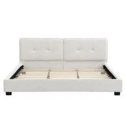 Christopher Knight Home Ginny King Size Upholstered Platform Bed With Tufted Headboard -FurniVerse Store GUEST 344cc0ff 42dc 488b 8659 5f9bda1c8098