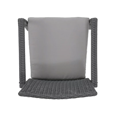 Corsica Set Of 2 Wicker Dining Chair With Cushions - Gray - Christopher Knight Home 5 Corsica Set Of 2 Wicker Dining Chair With Cushions - Gray - Christopher Knight Home - Image 5