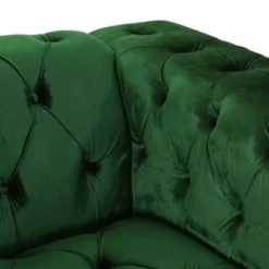 Sagewood Contemporary Velvet Tufted 3 Seater Sofa Emerald/Espresso - Christopher Knight Home -FurniVerse Store GUEST 35b3ccdf d57c 4a48 b0a9 bdeaccf938bf