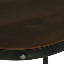 Rivet Modern Industrial Handcrafted Round Mango Wood Side Table Brown/Antique Gunmetal - Christopher Knight Home -FurniVerse Store GUEST 35db3b2e 5492 4917 8a65 eb338178dbf1