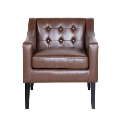Deanna Contemporary Faux Leather Tufted Accent Chair - Christopher Knight Home 10 Deanna Contemporary Faux Leather Tufted Accent Chair - Christopher Knight Home - Image 10