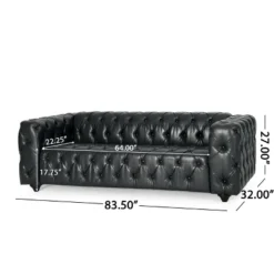 Sagewood Contemporary Faux Leather Tufted 3 Seater Sofa Midnight Black/Dark Brown - Christopher Knight Home 17 Sagewood Contemporary Faux Leather Tufted 3 Seater Sofa Midnight Black/Dark Brown - Christopher Knight Home -FurniVerse Store GUEST 379a548f 42af 4d2b bceb 1da36fc97cd1