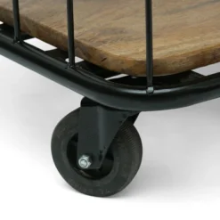 Colwill Modern Industrial Handcrafted Mango Wood Kitchen Cart With Wheels Natural/Black - Christopher Knight Home -FurniVerse Store GUEST 382a8fcc c258 490d be09 c1797f6bc98b