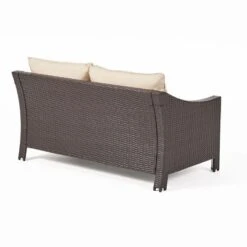 Christopher Knight Home Antibes 2 Piece Outdoor Wicker Loveseat And Coffee Table Set With Cushions -FurniVerse Store GUEST 38d0960e 6f8a 46cd 8ebb 4d695a4bd58e