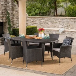 Vincent 7pc Wicker Patio Dining Set - Christopher Knight Home -FurniVerse Store GUEST 39726422 fb45 4bfc adda f2575d69d033