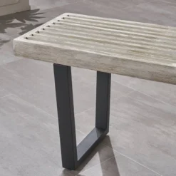 Fresno Acacia Wood Patio Dining Bench Light Gray - Christopher Knight Home: Weather-Resistant, 3-Seater Outdoor Picnic Bench -FurniVerse Store GUEST 3a750f45 2172 4e81 8590 c63e96747cde