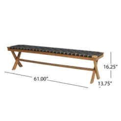 Mallett Outdoor Acacia Wood Bench With Rope Seating - Black/Teak - Christopher Knight Home: UV & Water-Resistant, 3-Person Capacity 14 Mallett Outdoor Acacia Wood Bench With Rope Seating - Black/Teak - Christopher Knight Home: UV & Water-Resistant, 3-Person Capacity -FurniVerse Store GUEST 3b92e9e6 fdba 42ab 9f34 e174cc99c324