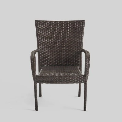 7pc Walker Acacia & Wicker Patio Dining Set Teak - Christopher Knight Home 3 7pc Walker Acacia & Wicker Patio Dining Set Teak - Christopher Knight Home - Image 3