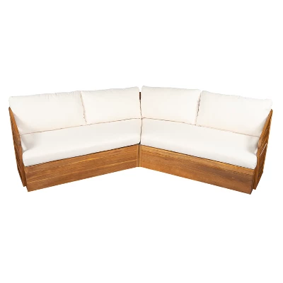Christopher Knight Home Rugar 4-Seater Patio Acacia Wood V-Shaped Sectional Sofa With Thick Cushions 1 Christopher Knight Home Rugar 4-Seater Patio Acacia Wood V-Shaped Sectional Sofa With Thick Cushions