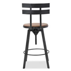 Set Of 2 Alanis Modern Industrial Firwood Adjustable Height Swivel Barstools Natural/Black Brushed Silver - Christopher Knight Home -FurniVerse Store GUEST 3f014a11 9055 40f8 bdae 732a11a4f142