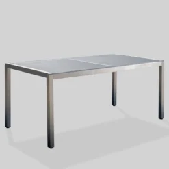 Cape Coral Rectangle Aluminum & Tempered Glass Dining Table - Silver/Gray - Christopher Knight Home -FurniVerse Store GUEST 3f67e81b 548d 42d6 915a 25a5995f568f